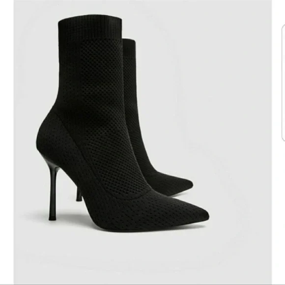 Zara | Shoes | Zara Fabric Heeled Ankle Boots | Poshmark display picture 1